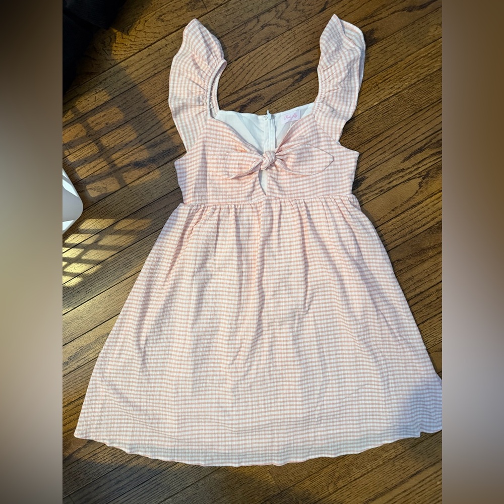 Pink Gingham Keyhole Dress